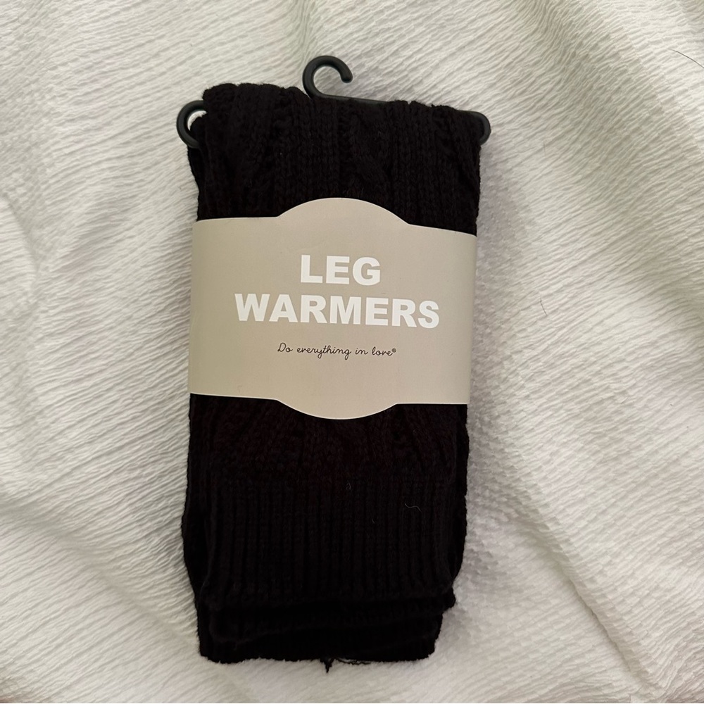 NEW black knit leg warmers
